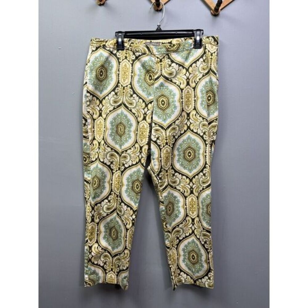 TOMMY BAHAMA Cropped Pants Womens 14 Paisley Floral High Waist Retro